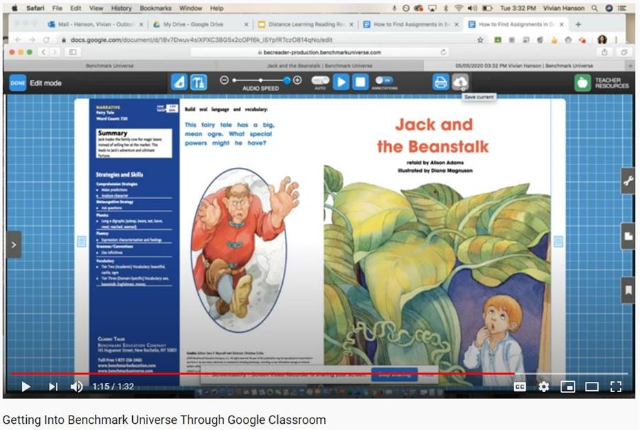 Getting Into Benchmark Universe Through Google Classroom