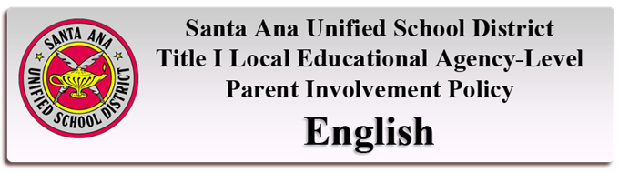 Title I Parent Involvement Policies-English