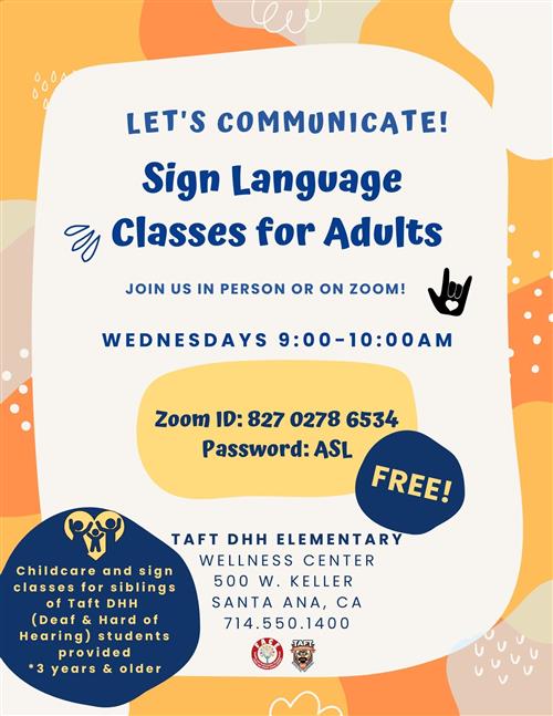 ASL Wednesday Classes 