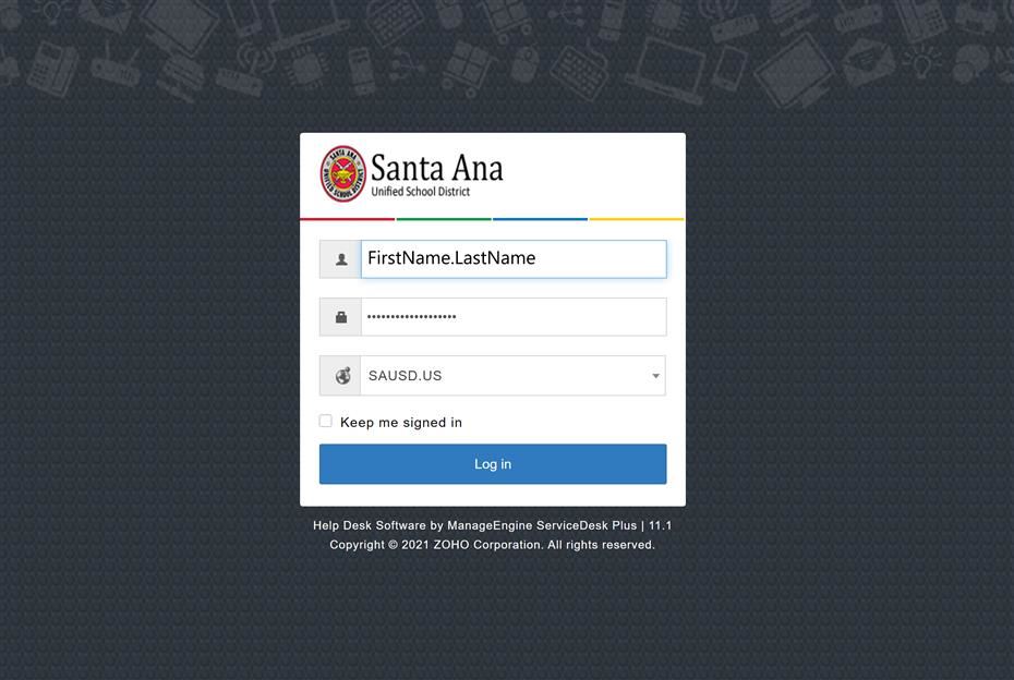 SDP Login Screen 