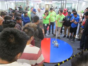 Sumo Bot Challenge with students watching competiton 