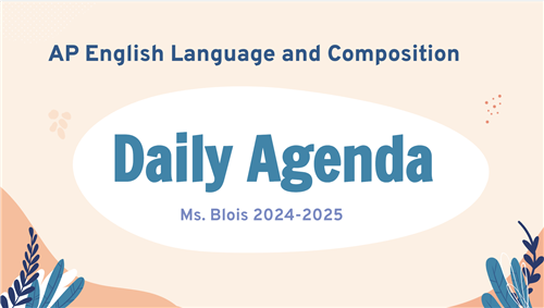 AP Lang Daily Agenda
